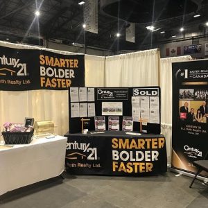 century 21 booth pictured at simcoe county bridal show - october 2018