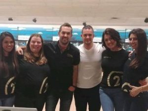 group photo at big brothers and sisters bowling fundraiser, featuring Alicia Linklater