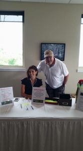 Alicia Linklater pictured with fellow Rotary Club member Glen Prairie at rotary club of barrie huronia's golf tournament - august 2015